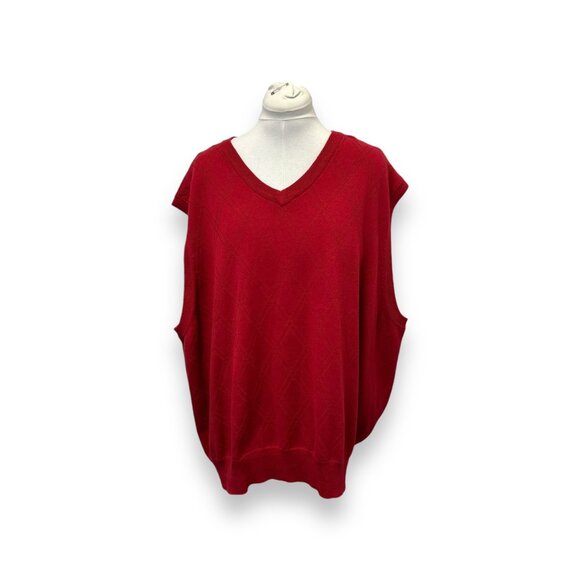 Saddlebred Big & Tall 3X Red Sleeveless Sweater Vest 100% Cotton Made In China - Picture 1 of 7